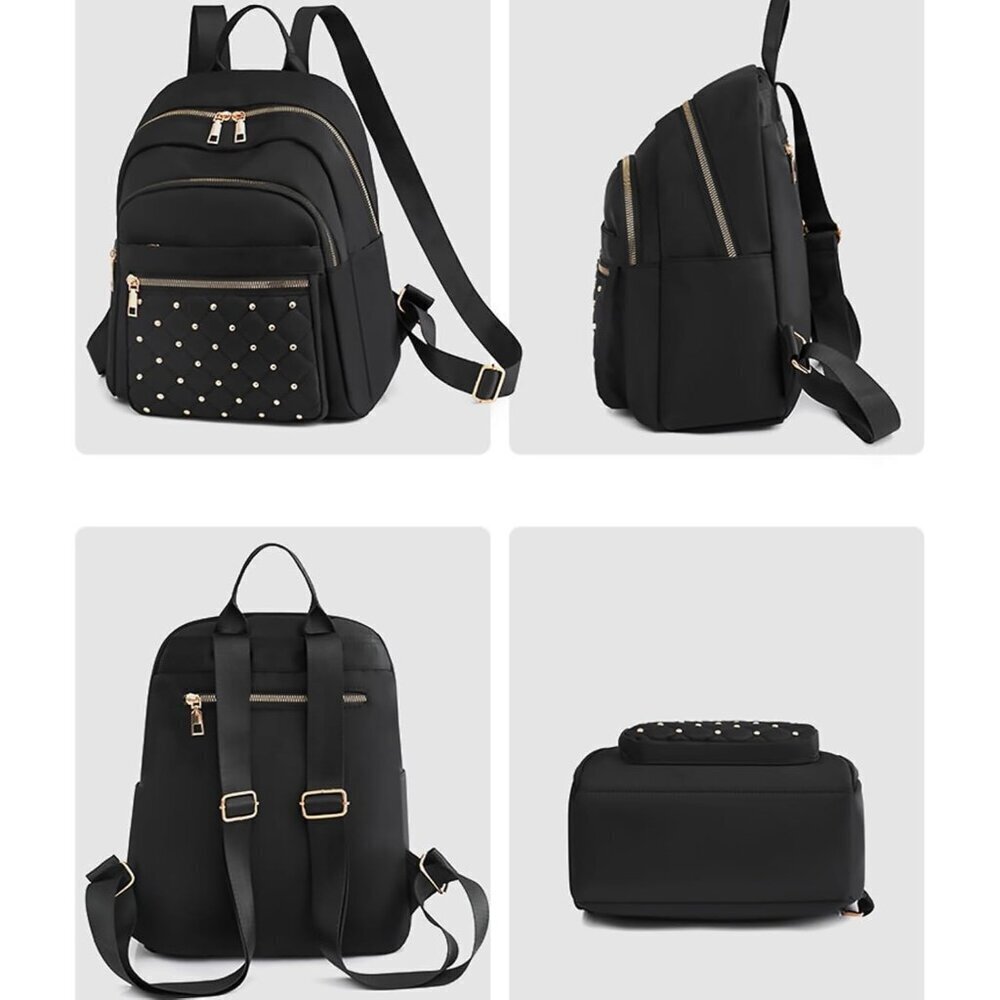 Mini Nylon Backpack for Women Lightweight Travel Purse G Black Small Trendy Bag - Picture 7 of 7